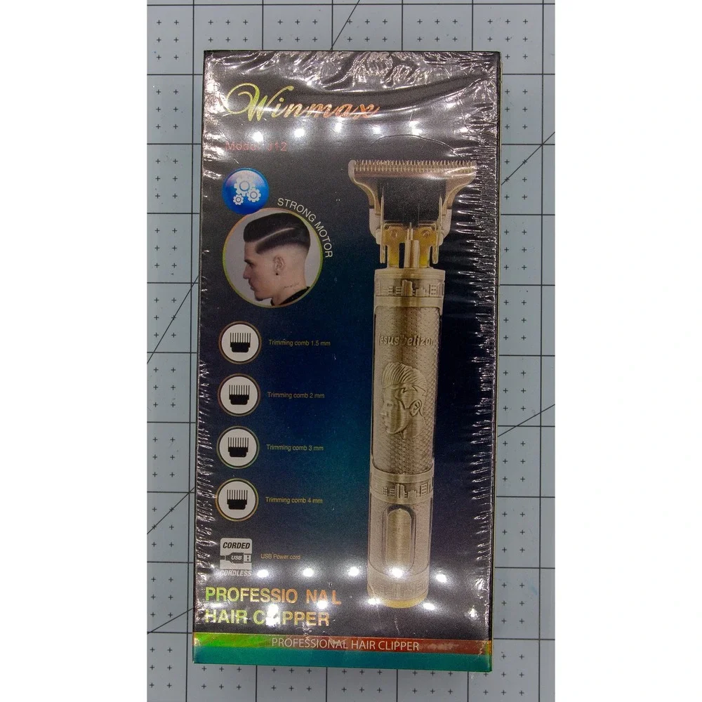Winmax Professional Hair Clipper Model J12 Gold T-Blade Cordless Trimmer New